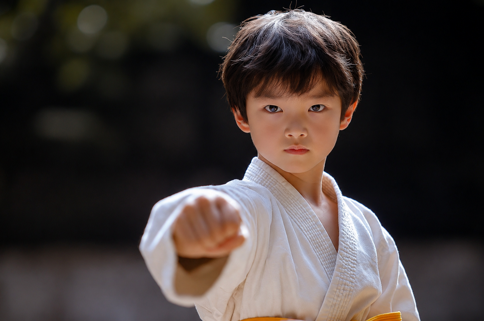 空手に打ち込む少年